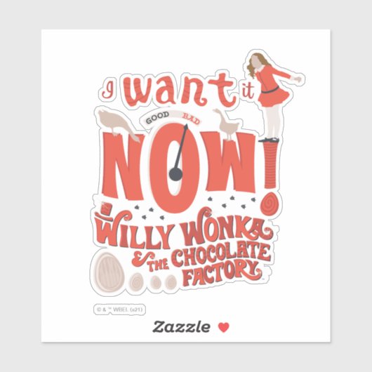 Veruca Salt - ik wil het nu! Sticker (Vel)