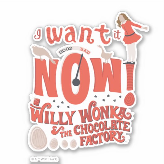 Veruca Salt - ik wil het nu! Sticker (Voorkant)