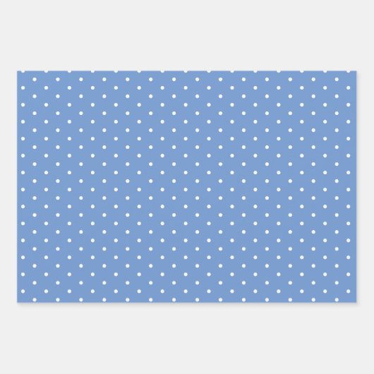 Vervaagd Blauw Polka Dot Breed Gestreept en Stevig Inpakpapier Vel (Voorkant 2)