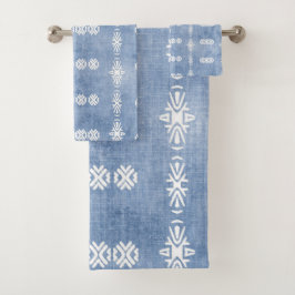 Vervaagd blauw tribal patroon bad handdoek