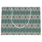 Vervaagd Blauwgroen en Roze Rose Grote Gift Bag Groot Cadeauzakje (Voorkant)