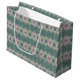 Vervaagd Blauwgroen en Roze Rose Grote Gift Bag Groot Cadeauzakje