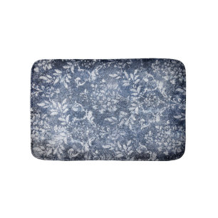 Vervaagd bloemdenim: grungy getextureerde achtergr badmat