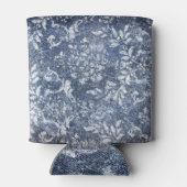 Vervaagd bloemdenim: grungy getextureerde achtergr blikjeskoeler (Achterkant)