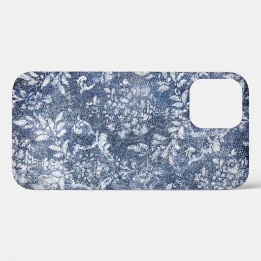 Vervaagd bloemdenim: grungy getextureerde achtergr Case-Mate iPhone case (Achterkant (horizontaal))