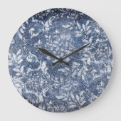 Vervaagd bloemdenim: grungy getextureerde achtergr grote klok (Voorkant)