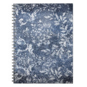 Vervaagd bloemdenim: grungy getextureerde achtergr notitieboek (Voorkant)
