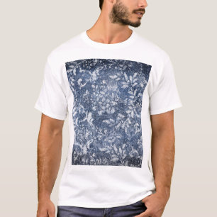 Vervaagd bloemdenim: grungy getextureerde achtergr t-shirt