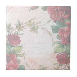 Vervaagd  bloemetjesbrief tegeltje