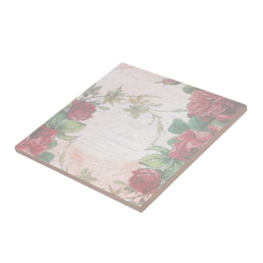 Vervaagd bloemetjesbrief tegeltje (Zijkant)