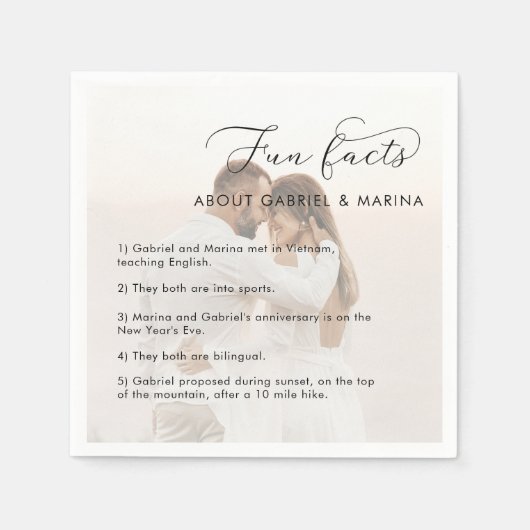Vervaagd Fotoscript Leuke Feiten Passen getrouwd B Servet (Voorkant)