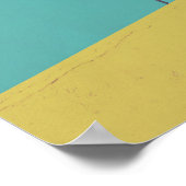 Vervaagd Geel en Aqua Blauw Moderne Foto Poster (Hoek)