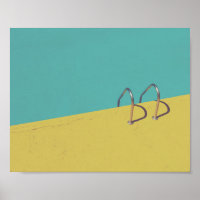 Vervaagd Geel en Aqua Blauw Moderne Foto
