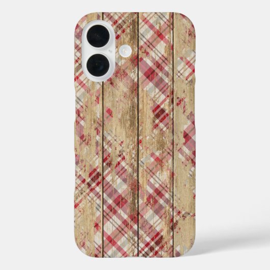 vervaagd geplakt patroon op hout Case-Mate iPhone case (Achterkant)