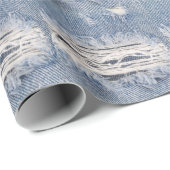Vervaagd gescheurde jeans textuur cadeaupapier (Rol Hoek)
