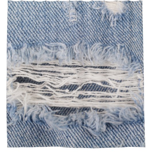 Vervaagd gescheurde jeans textuur douchegordijn (Voorkant)