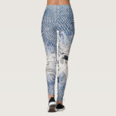 Vervaagd gescheurde jeans textuur leggings (Achterkant)