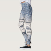 Vervaagd gescheurde jeans textuur leggings (Links)