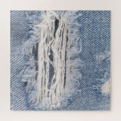 Vervaagd gescheurde jeans textuur legpuzzel (Horizontaal)