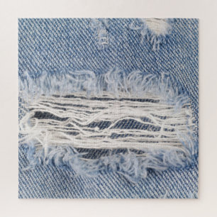 Vervaagd gescheurde jeans textuur legpuzzel