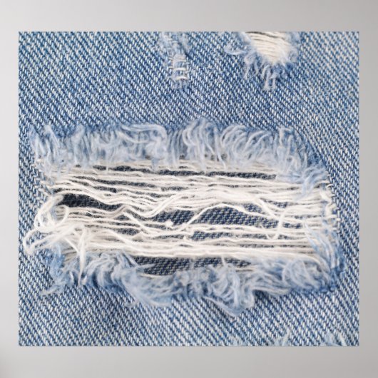 Vervaagd gescheurde jeans textuur poster (Voorkant)