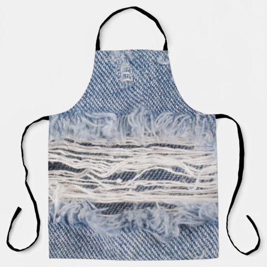Vervaagd gescheurde jeans textuur schort (Voorkant)