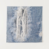 Vervaagd gescheurde jeans textuur wandkleed (Voorkant (horizontaal))
