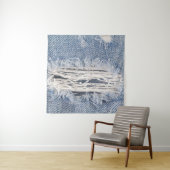 Vervaagd gescheurde jeans textuur wandkleed (In situ)