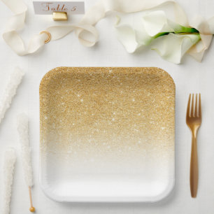Vervaagd goud glitter papieren borden bordje