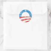 Vervaagd Obama Logo Ronde Sticker (Tas)