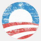 Vervaagd Obama Logo Ronde Sticker (Voorkant)