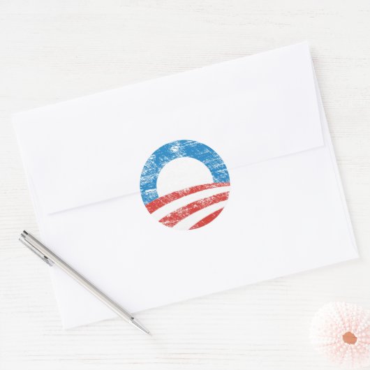 Vervaagd Obama Logo Ronde Sticker (Envelop)