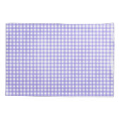 Vervaagd Paarse en witte Gingham Pattern Kussensloop (Achterkant-Links)