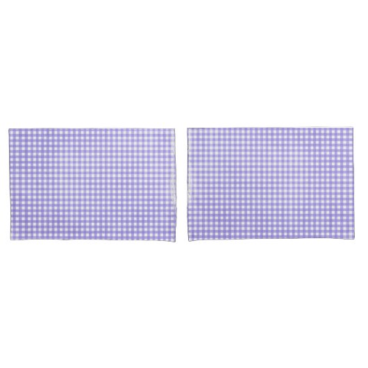 Vervaagd Paarse en witte Gingham Pattern Kussensloop (Voorkant-Set)