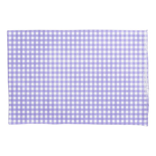 Vervaagd Paarse en witte Gingham Pattern Kussensloop (Voorkant-Links)