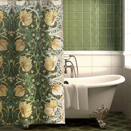 Vervaagd Pimpernel William Morris bloemenpatroon Douchegordijn