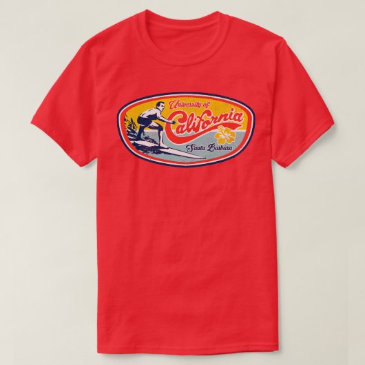 Vervaagd Retro Surf Style UCSB-ontwerpafbeelding T-shirt (Design voorkant)