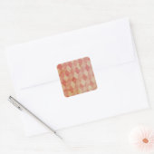 Vervaagd rood argyle behangpatroon vierkante sticker (Envelop)