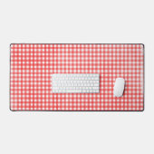 Vervaagd Rood en Wit Gingham Bureaumat (Keyboard & Muis)