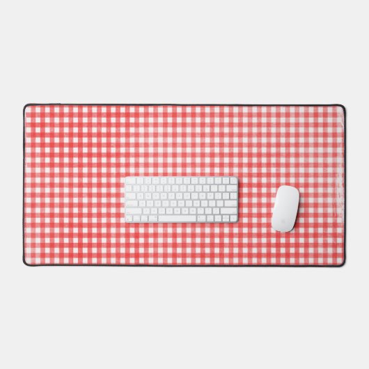 Vervaagd Rood en Wit Gingham Bureaumat (Keyboard & Muis)