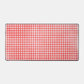 Vervaagd Rood en Wit Gingham Bureaumat (Voorkant)