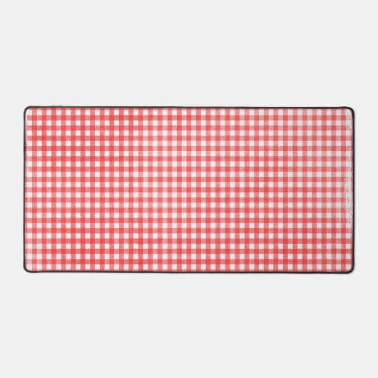 Vervaagd Rood en Wit Gingham Bureaumat (Voorkant)