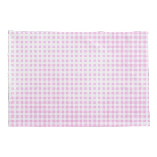 Vervaagd roze en wit Gingham patroon Kussensloop (Achterkant-Rechts)