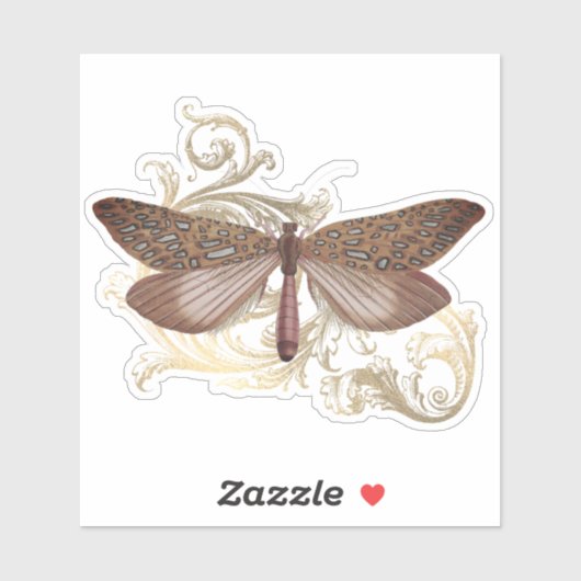 Vervaagd roze vlinder sticker (Vel)