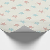 Vervaagd sterrenpatroon Rood Blauw Cadeaupapier (Hoek)