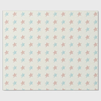 Vervaagd sterrenpatroon Rood Blauw Cadeaupapier