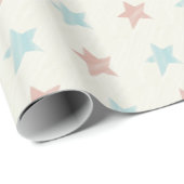 Vervaagd sterrenpatroon Rood Blauw Cadeaupapier (Rol Hoek)