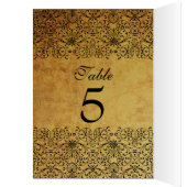  vervaagd zwart goud damask bruidstafel kaart (Binnen (Links))