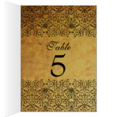  vervaagd zwart goud damask bruidstafel kaart (Binnen (Rechts))