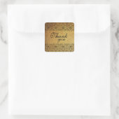 vervaagd zwart goud damask bruiloft stickers (Tas)